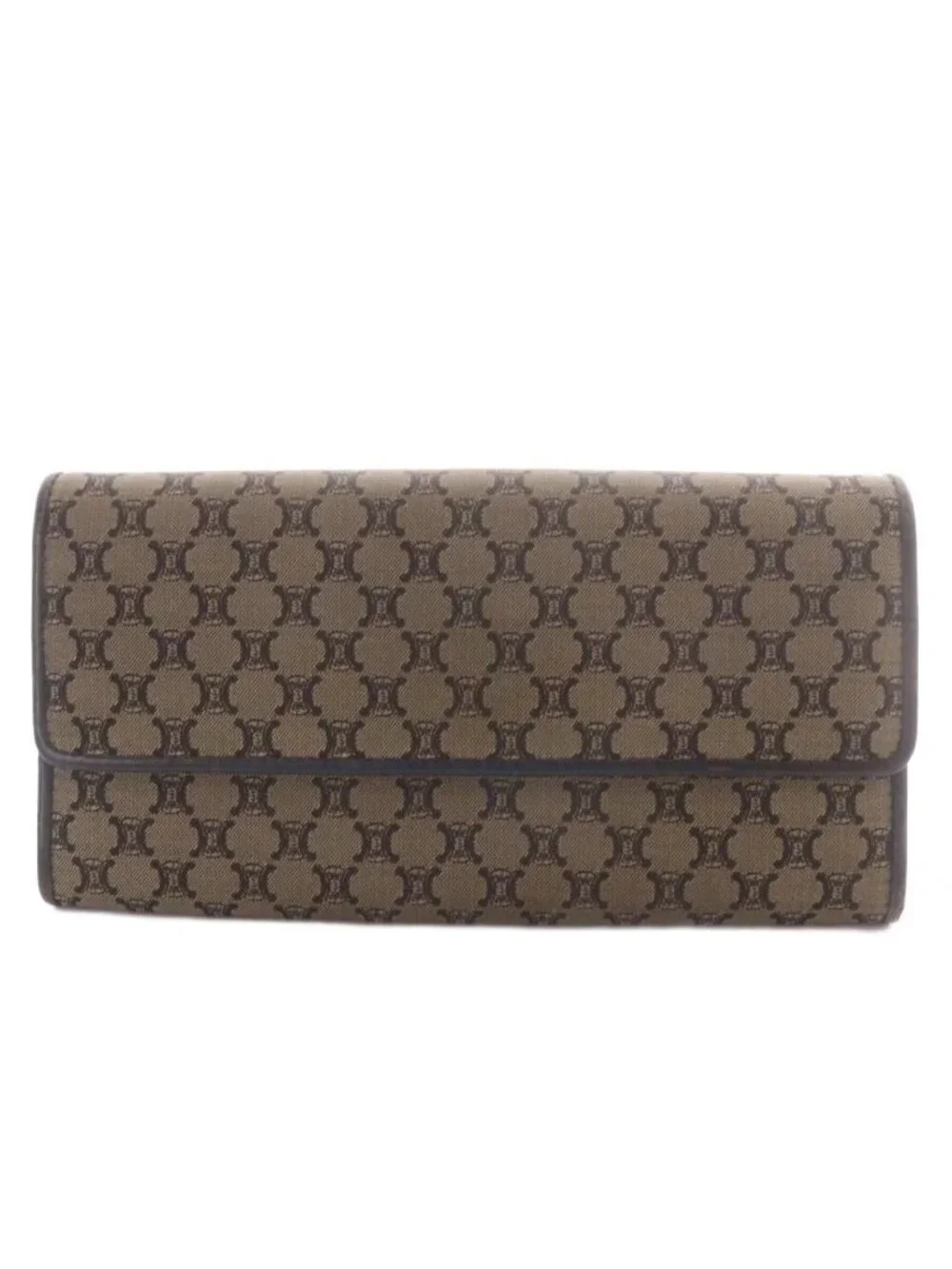Celine Wallet Bifold Macadam Pattern Canvas Beige